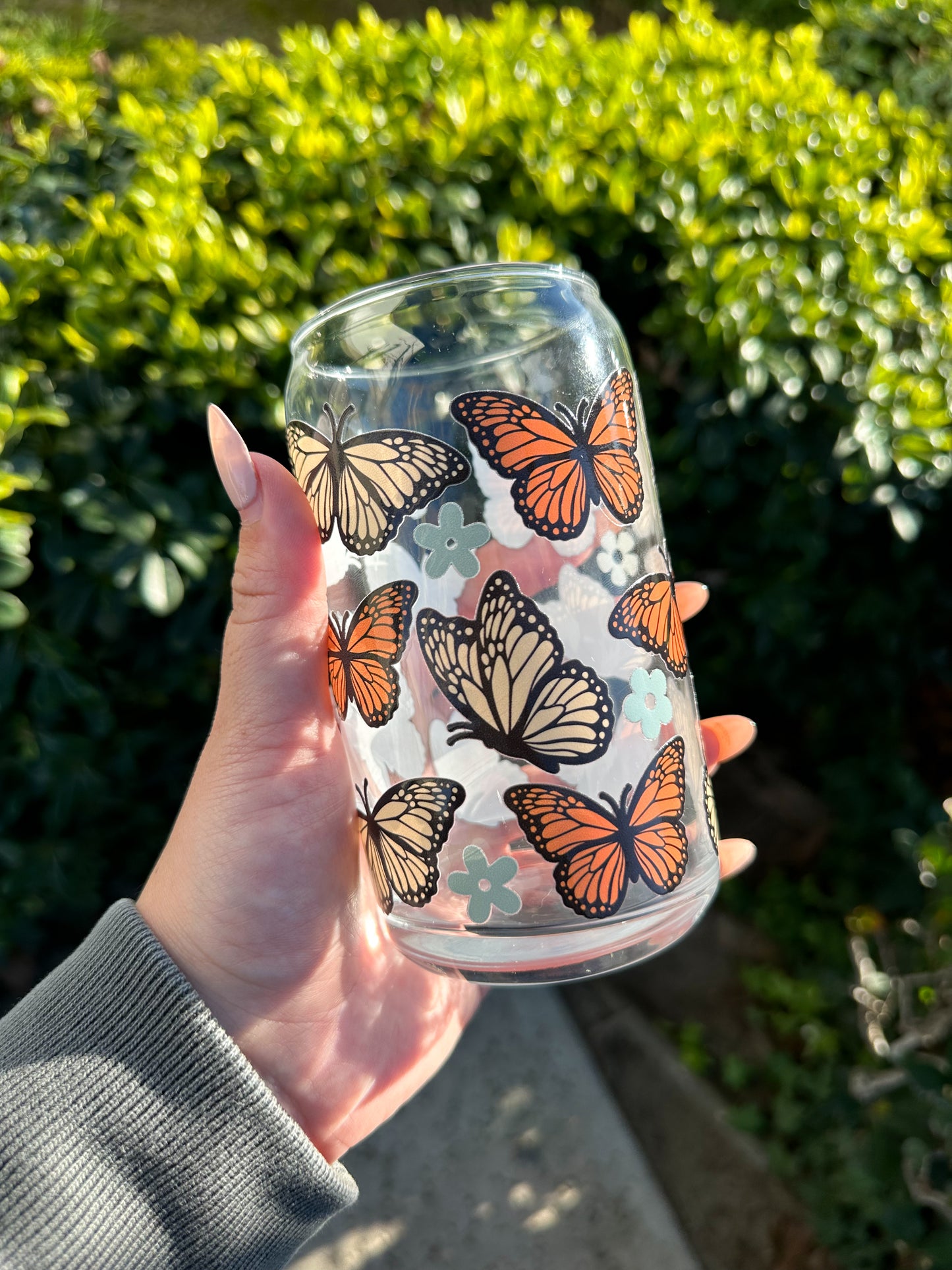 Orange Butterfly Glass