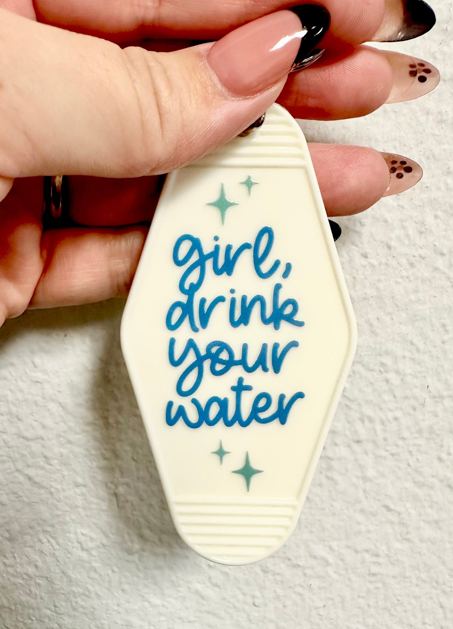 Drink Your Water Motel Keychain